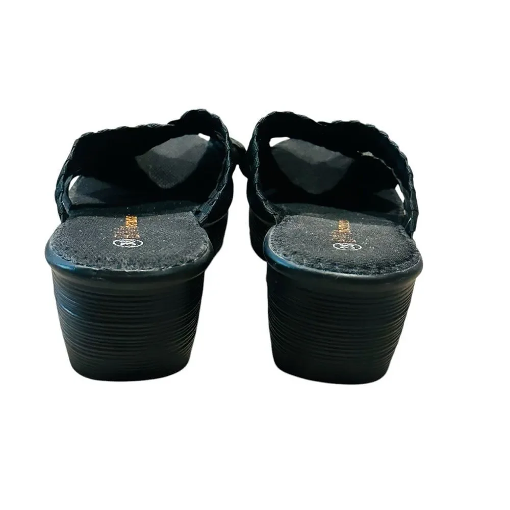 Bernie Mev Black Woven Wedges - Size 38 (7-8)